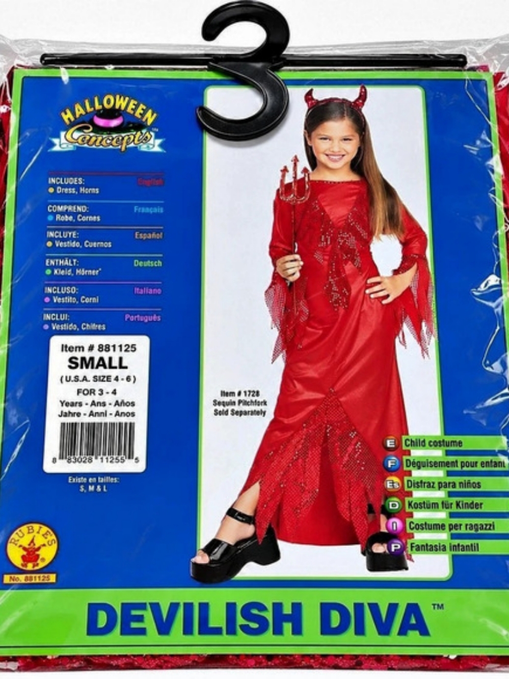Halloween Concepts Devilish Diva Halloween Costume Girls Small NWT